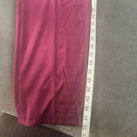 Men’s Burgundy Slim Fit 2 Piece Suit One Button Size 44 Jacket 40 Pants NWT - Picture 12 of 15